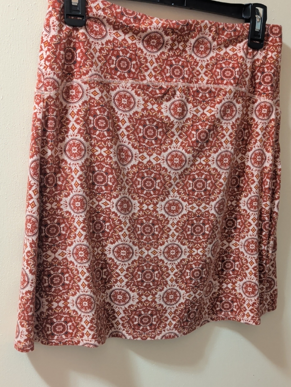 Sahalie A-Line Skirt in Rust and Cream Medallion Print